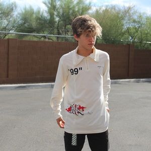 Offwhite long sleeve zip